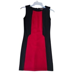 Adrienne Vittadini Elegant Red and Black Sleeveless Dress Women's Size 2